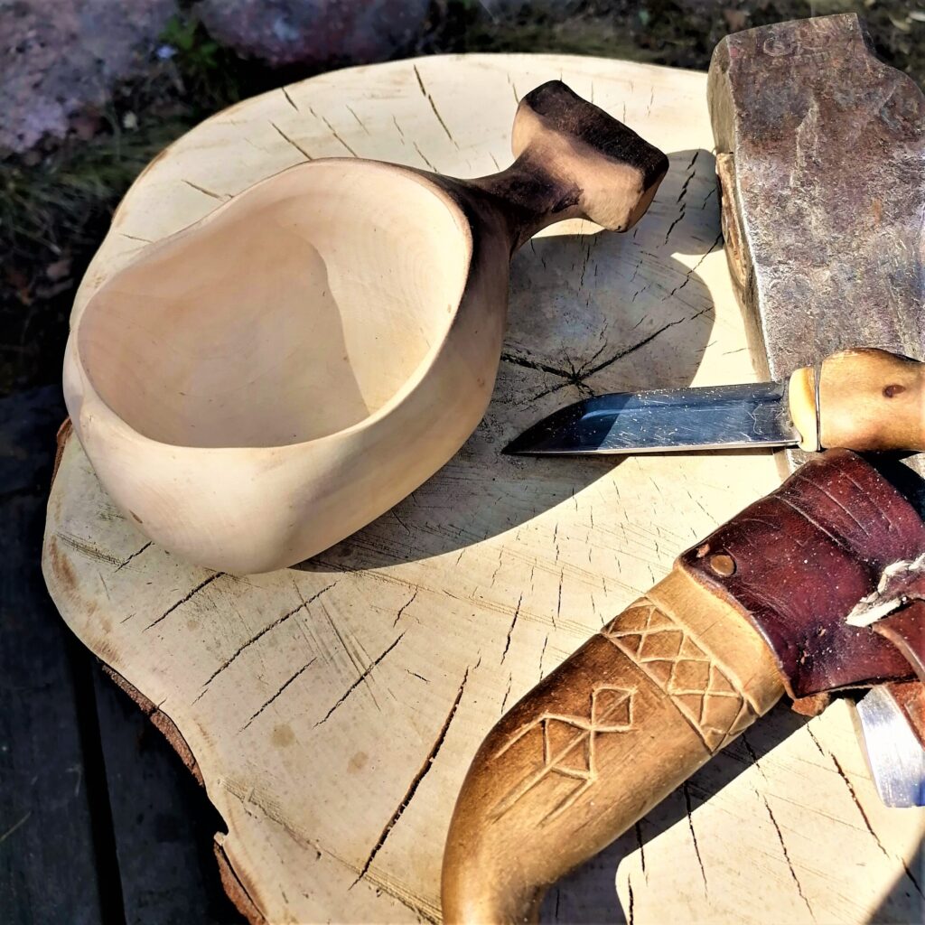 kåsa kuksa viking mug handmade in sweden by witaberget