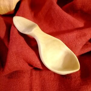 small wooden spoon handmade in birch by witaberget in sweden.