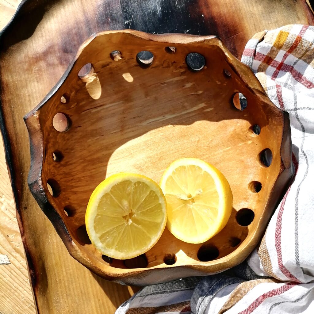 wooden bowl handmade centerpiece in birch