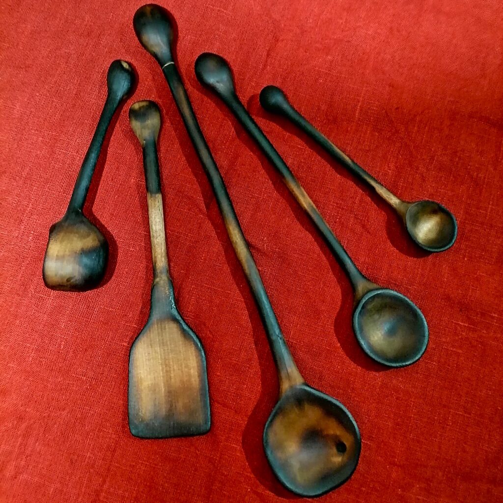 wooden spoon set cooking & serving spoons farmhouse decor handmade kitchen utensil