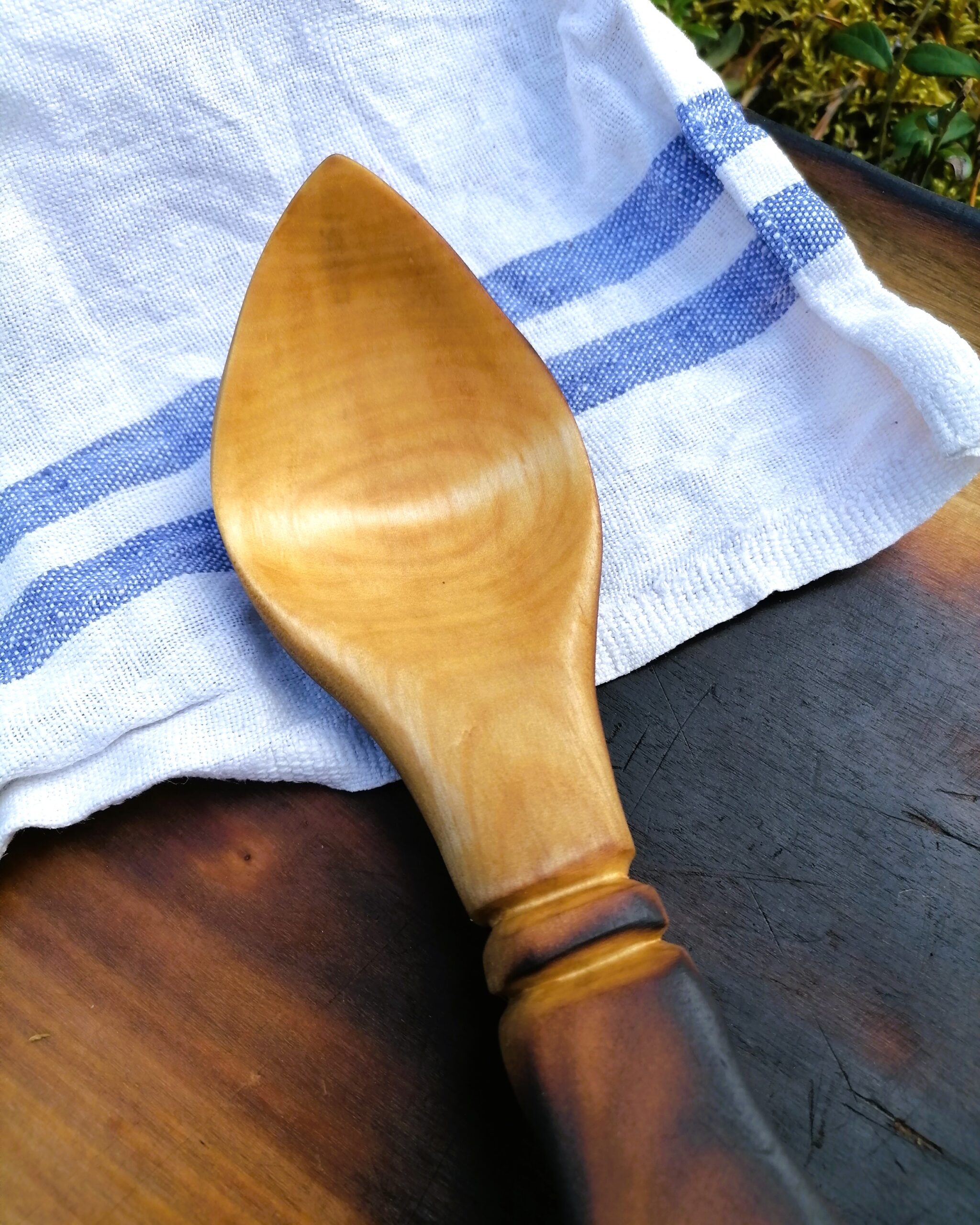 Wooden spoon set with soup ladle and serving spoon hand carved in birch by witaberget