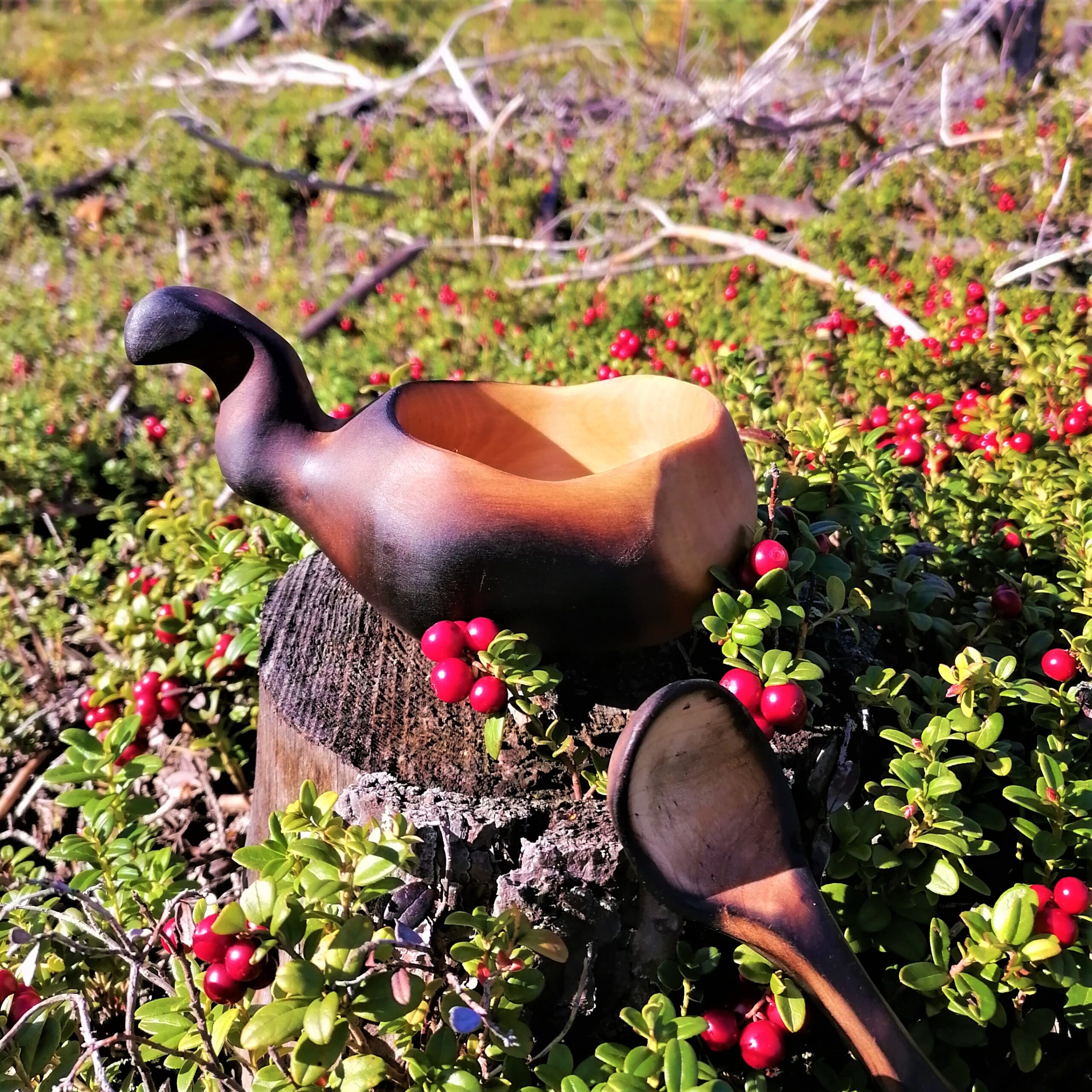wooden kuksa cup handmade in birch by witaberget in sweden