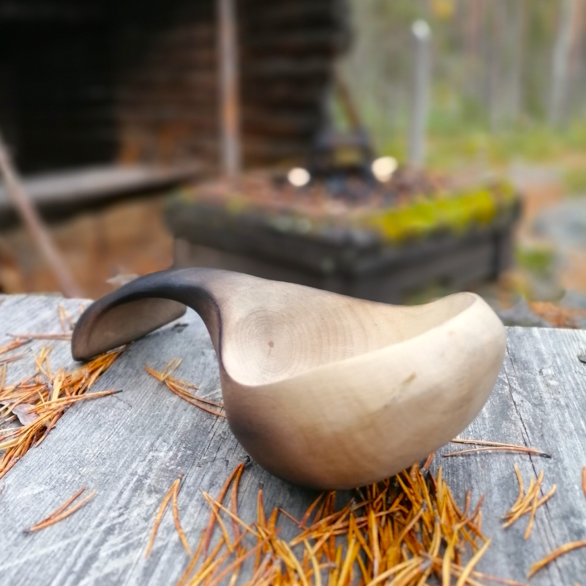 wooden kuksa - wooden ladle handmade by witaberget in sweden from birch wood
