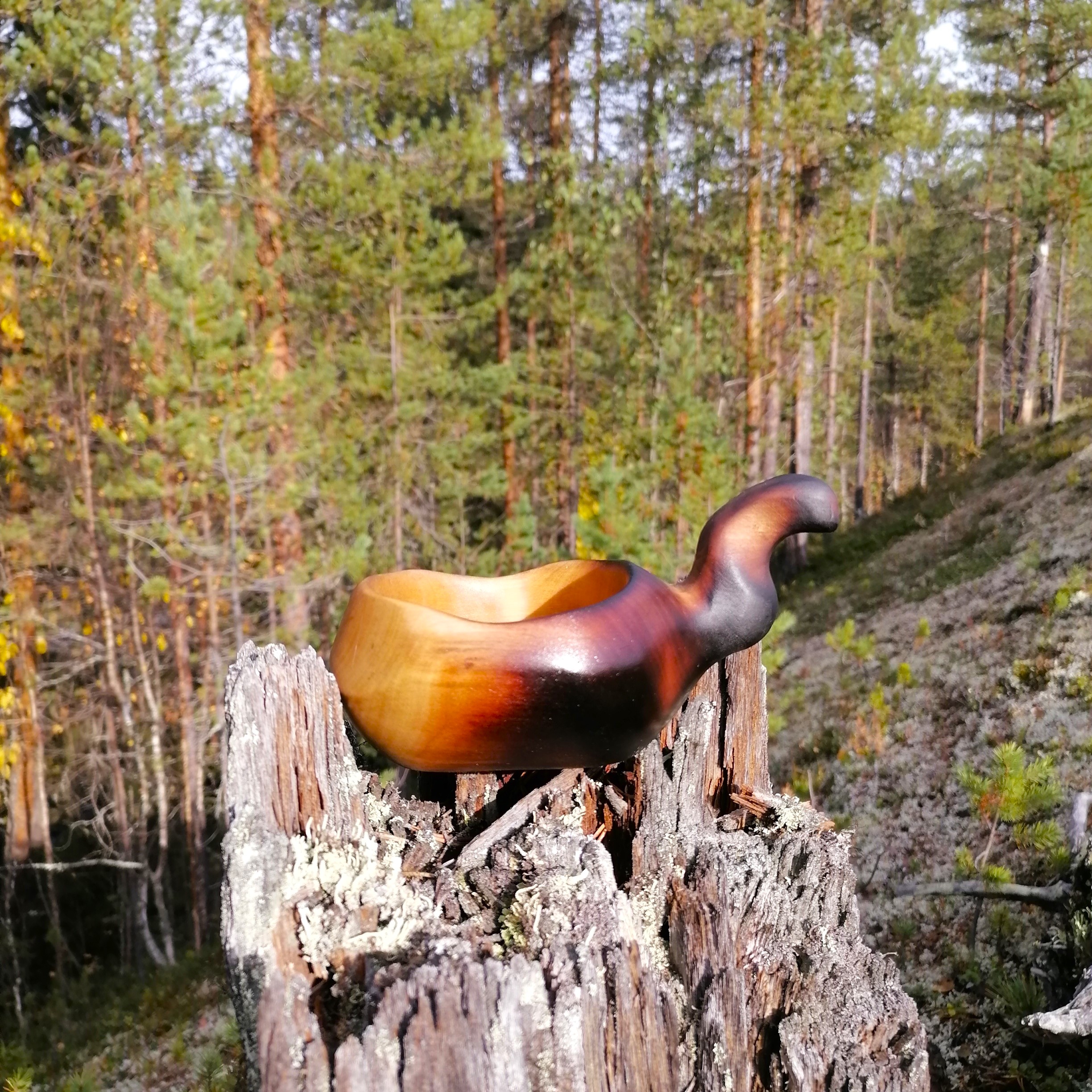 wooden kuksa cup handmade in birch by witaberget in sweden