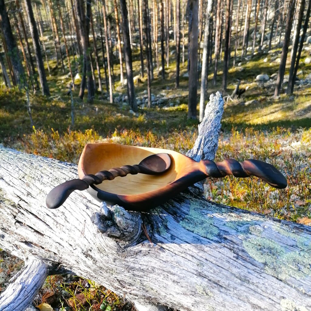 kuksa bowl in birch wood handmade by witaberget in sweden