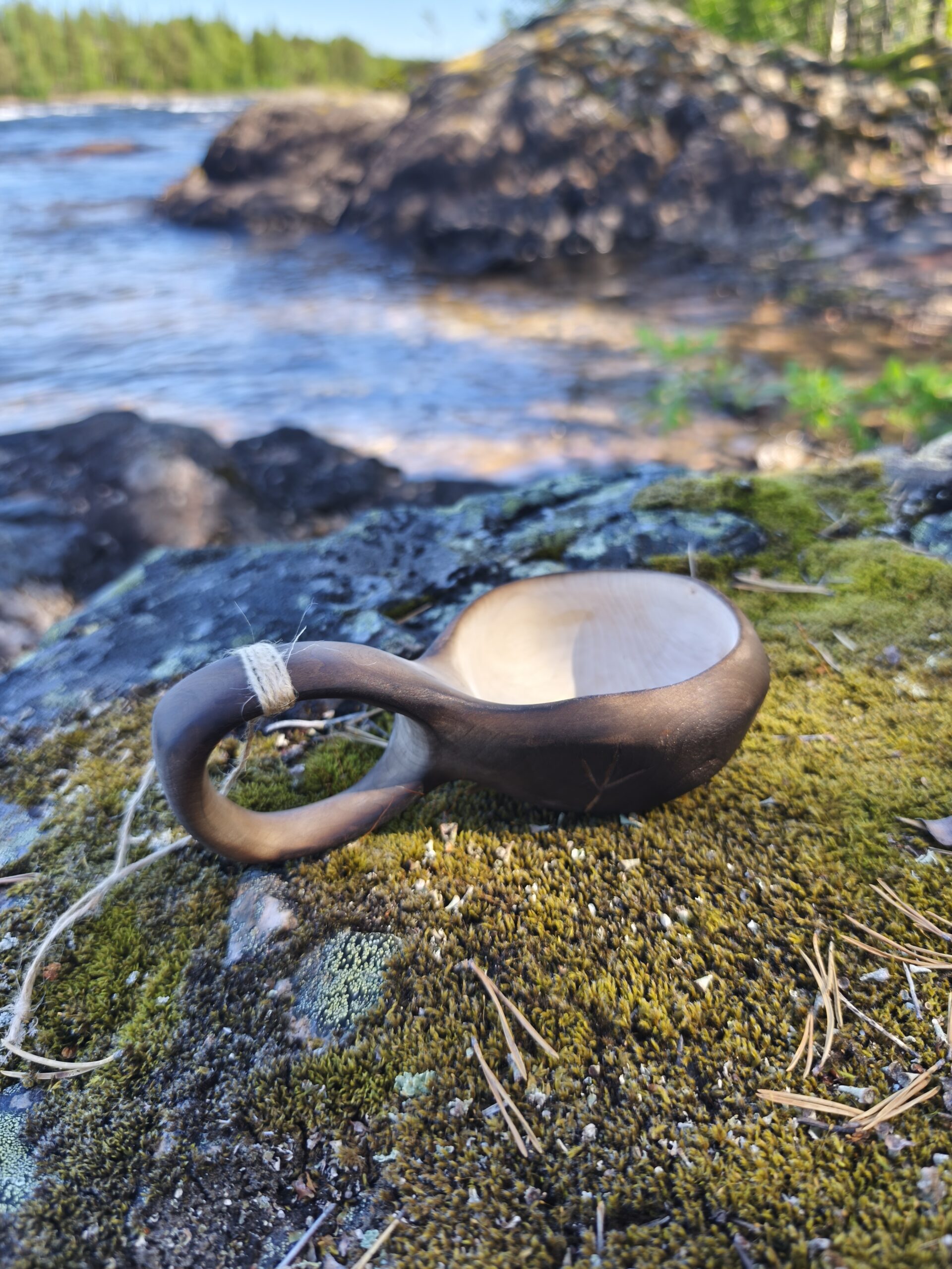 kuksa cup hand carved in birch by witaberget in sweden