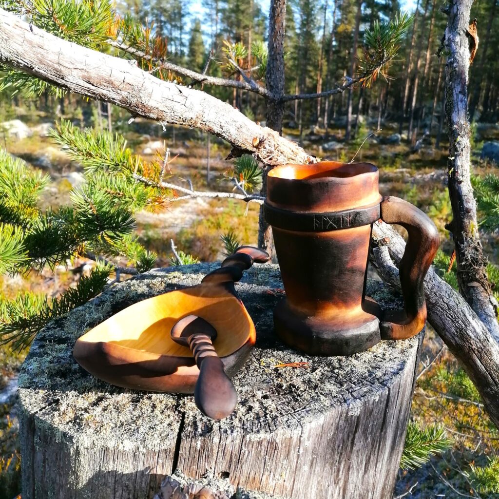 beer stein and kuksa hyandmade in sweden by witaberget