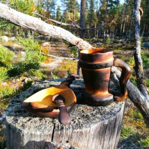 beer stein viking mug Ölsejdel wooden tankard bierkrug