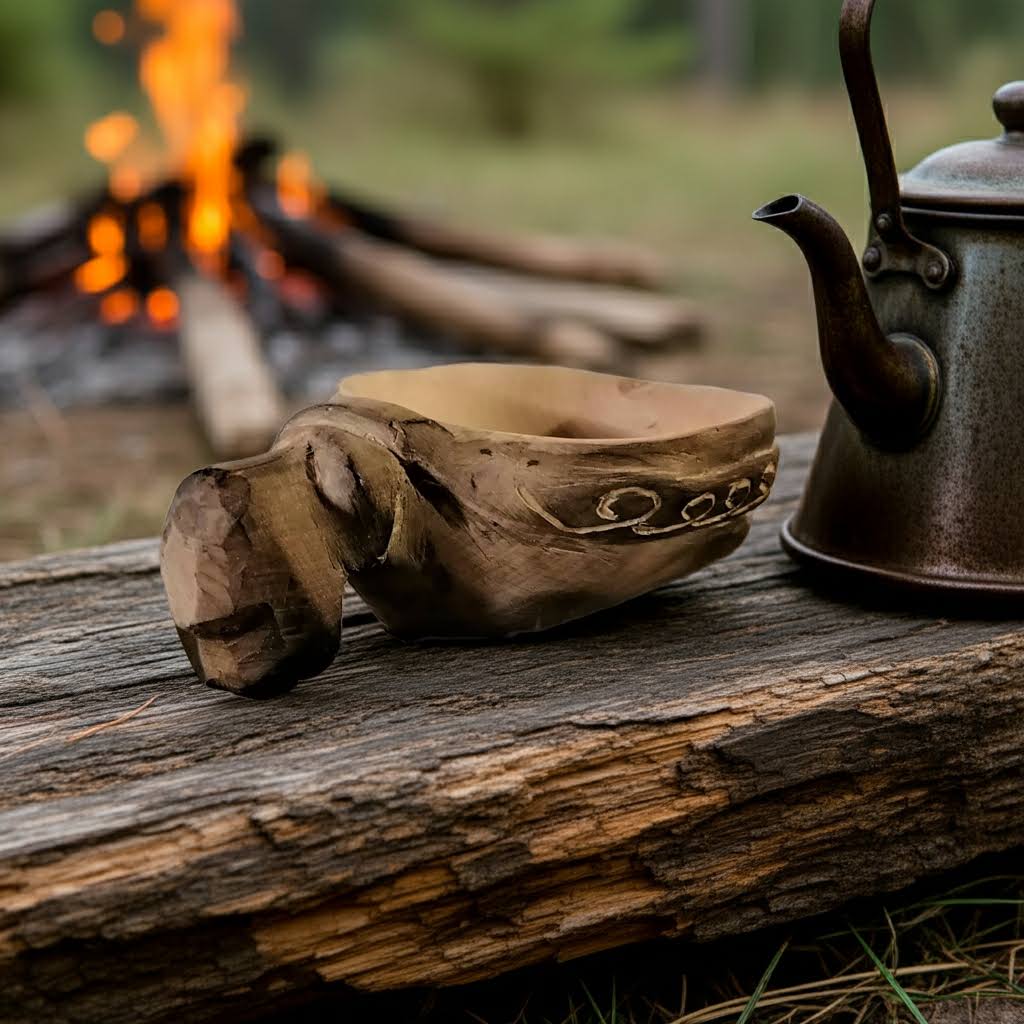 kuksa cup camping mug viking wooden coffee cup kåsa