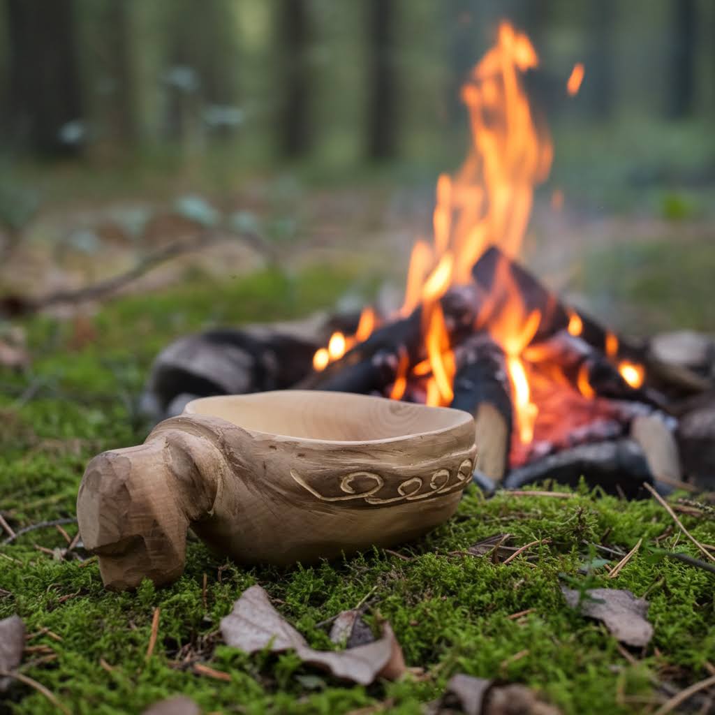 kuksa cup camping mug viking wooden coffee cup kåsa