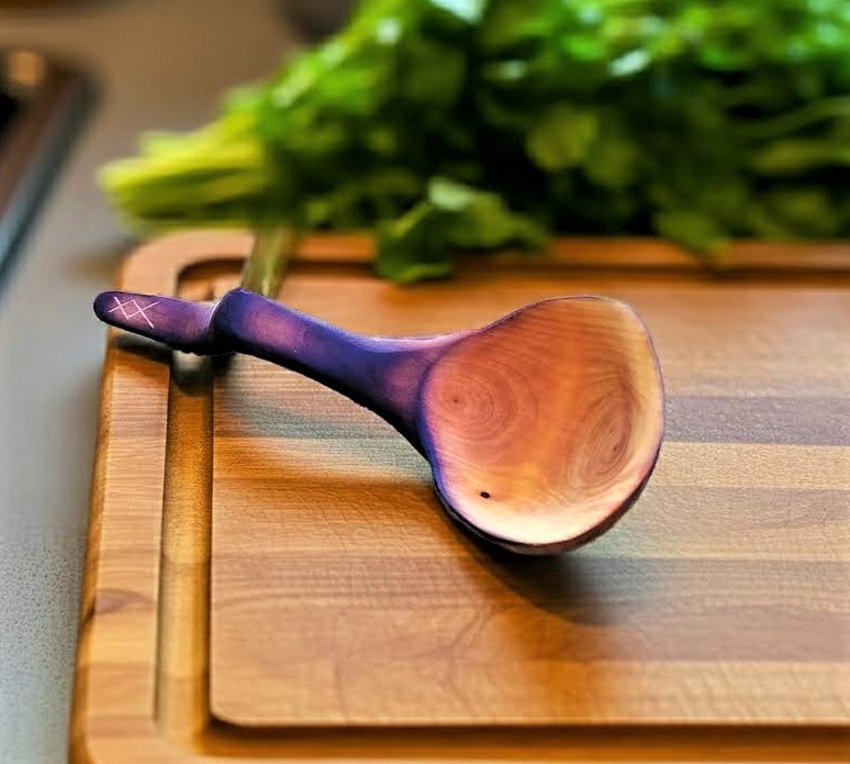 small wooden ladle in birch wood handmade by Witaberget
