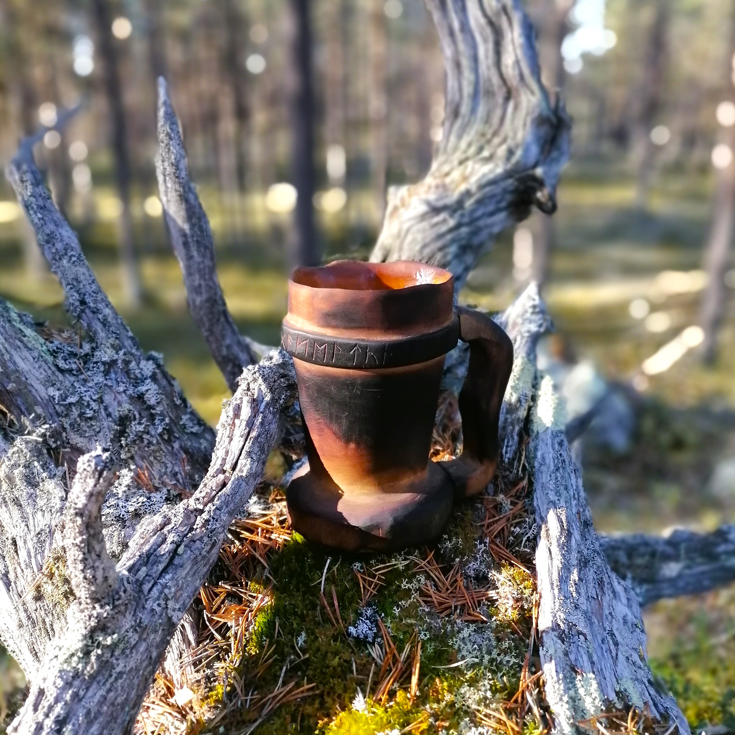 beer stein viking mug Ölsejdel wooden tankard bierkrug