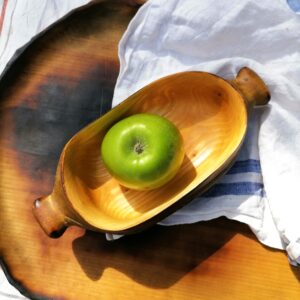 wooden bowl with 2 handle hand carved in birchwood 01.06.2025 1