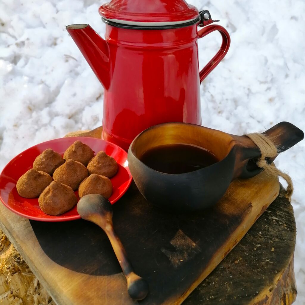 wooden kuksa cup hand carved in birchwood,