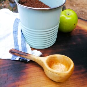 coffee scoop hand carved in birch,