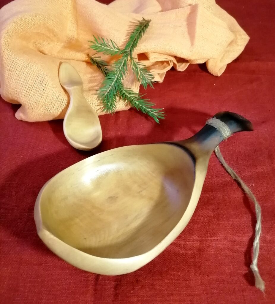 wooden kuksa hand carved in birch