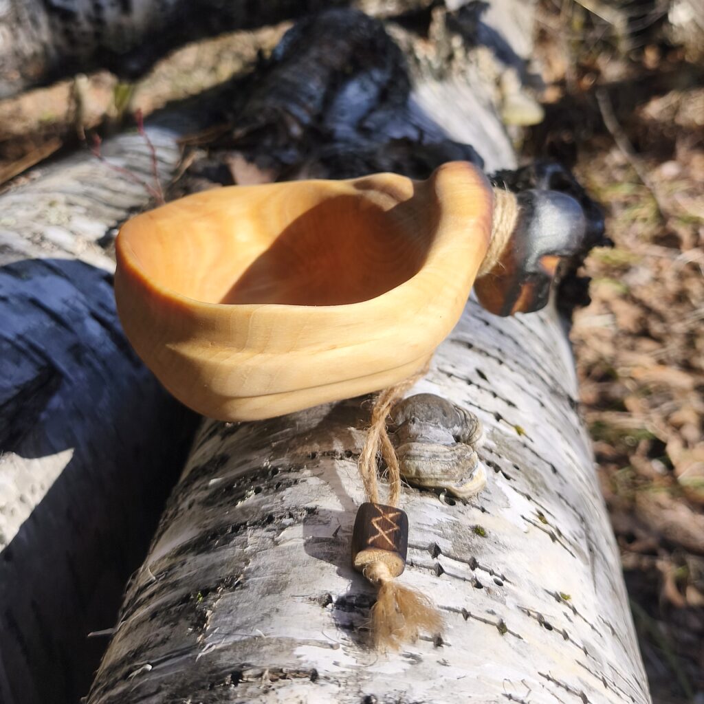 Traditional Swedish kuksa cup for backpacking, coffee, and bushcraft, made in Sweden by Witaberget