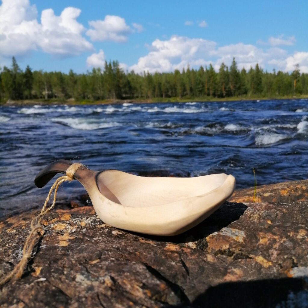 wooden kuksa hand carved in birch
