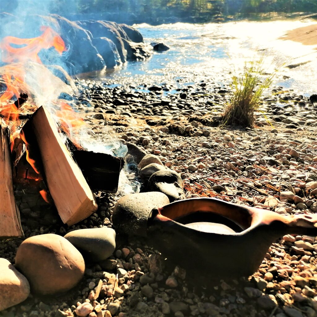 kuksa camping mug with runes handmade in sweden