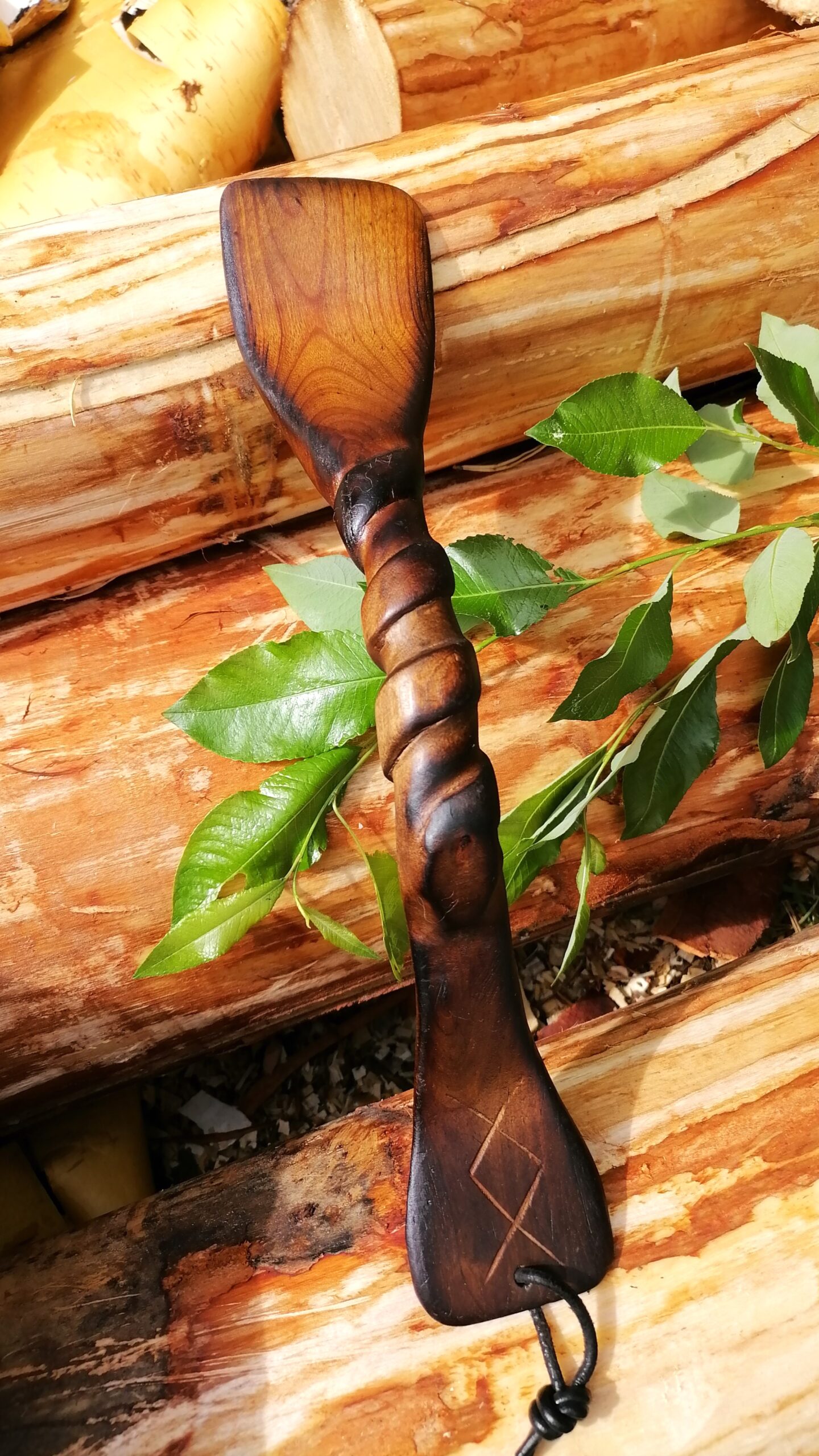 wooden spatula handmade in birch by witaberget in sweden