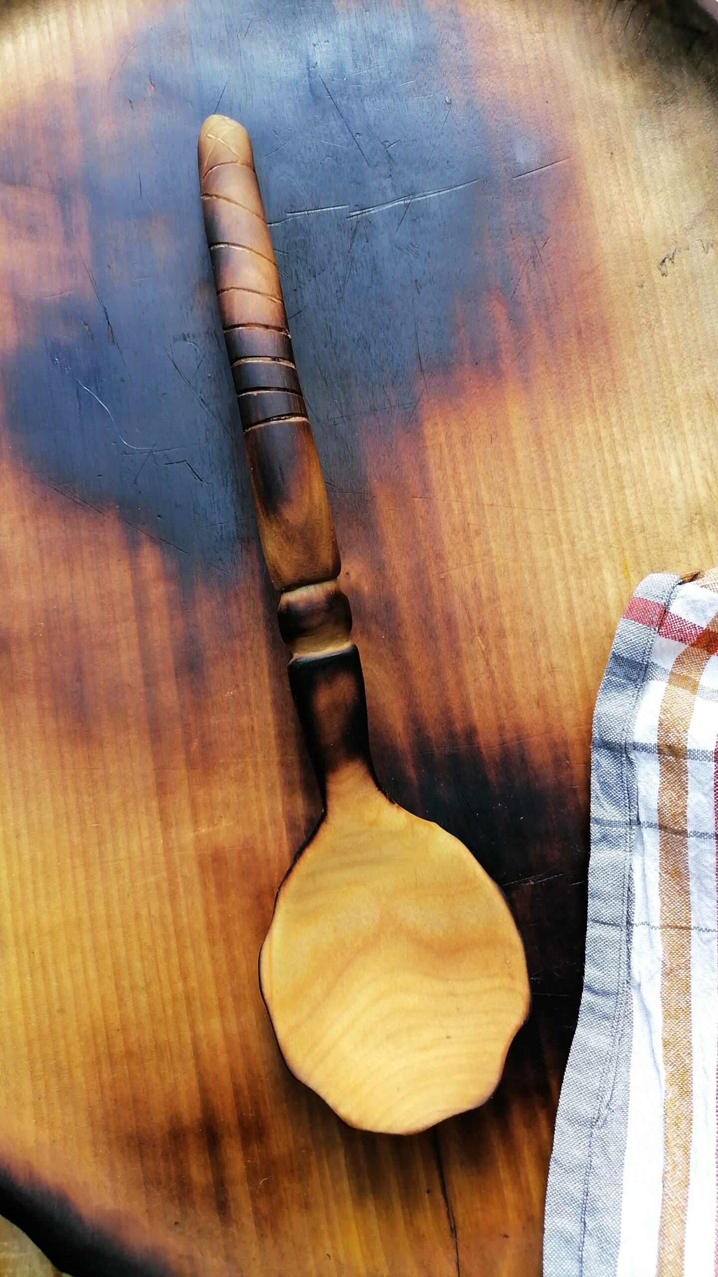 serving spoon handmade in birch wood by witaberget