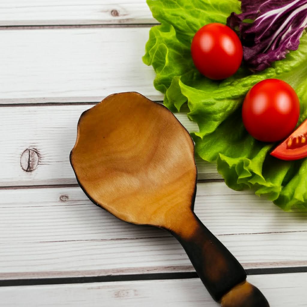 serving spoon handmade in birch wood by witaberget