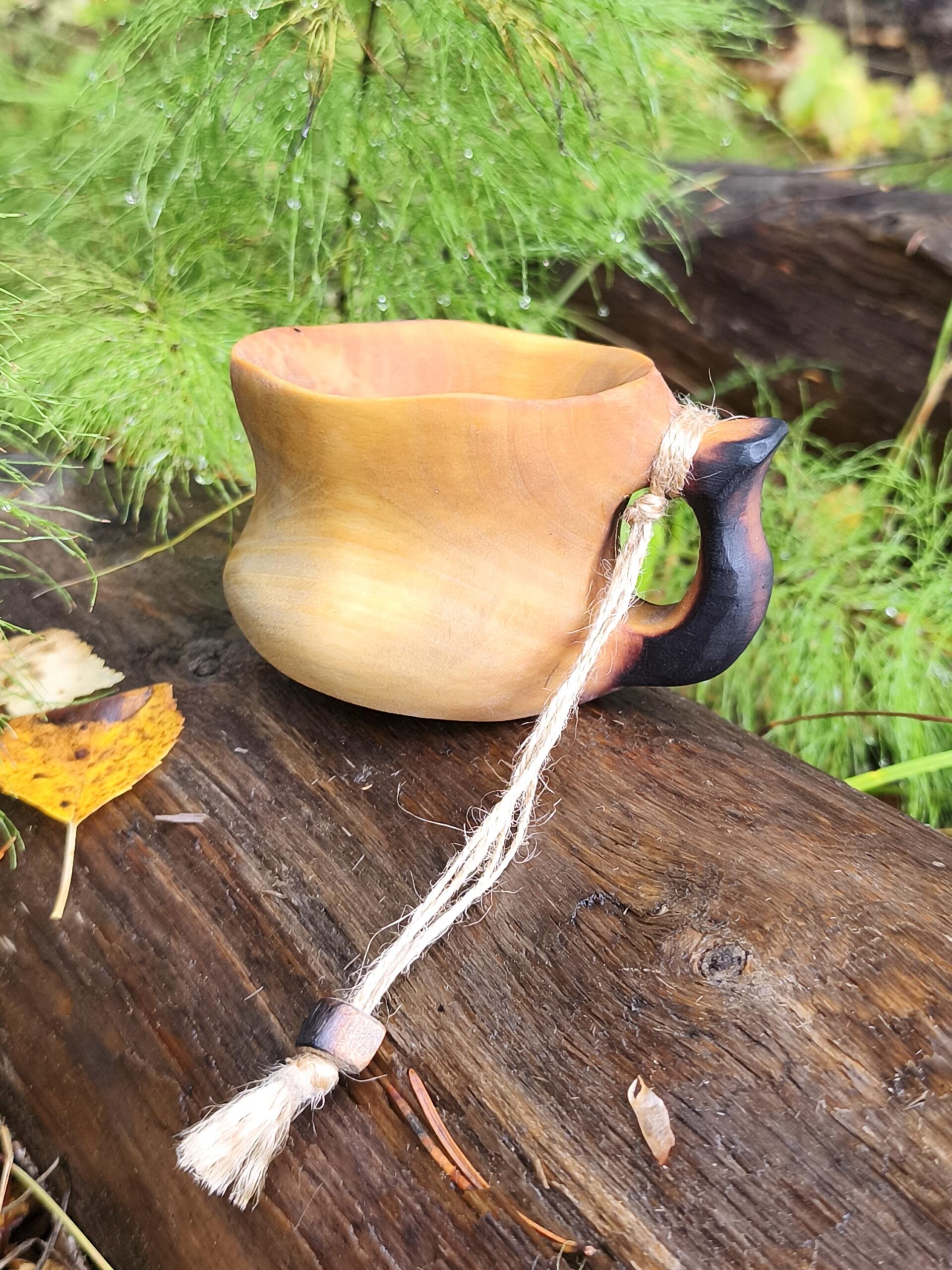 wooden coffee mug - kuksa handmade in birch