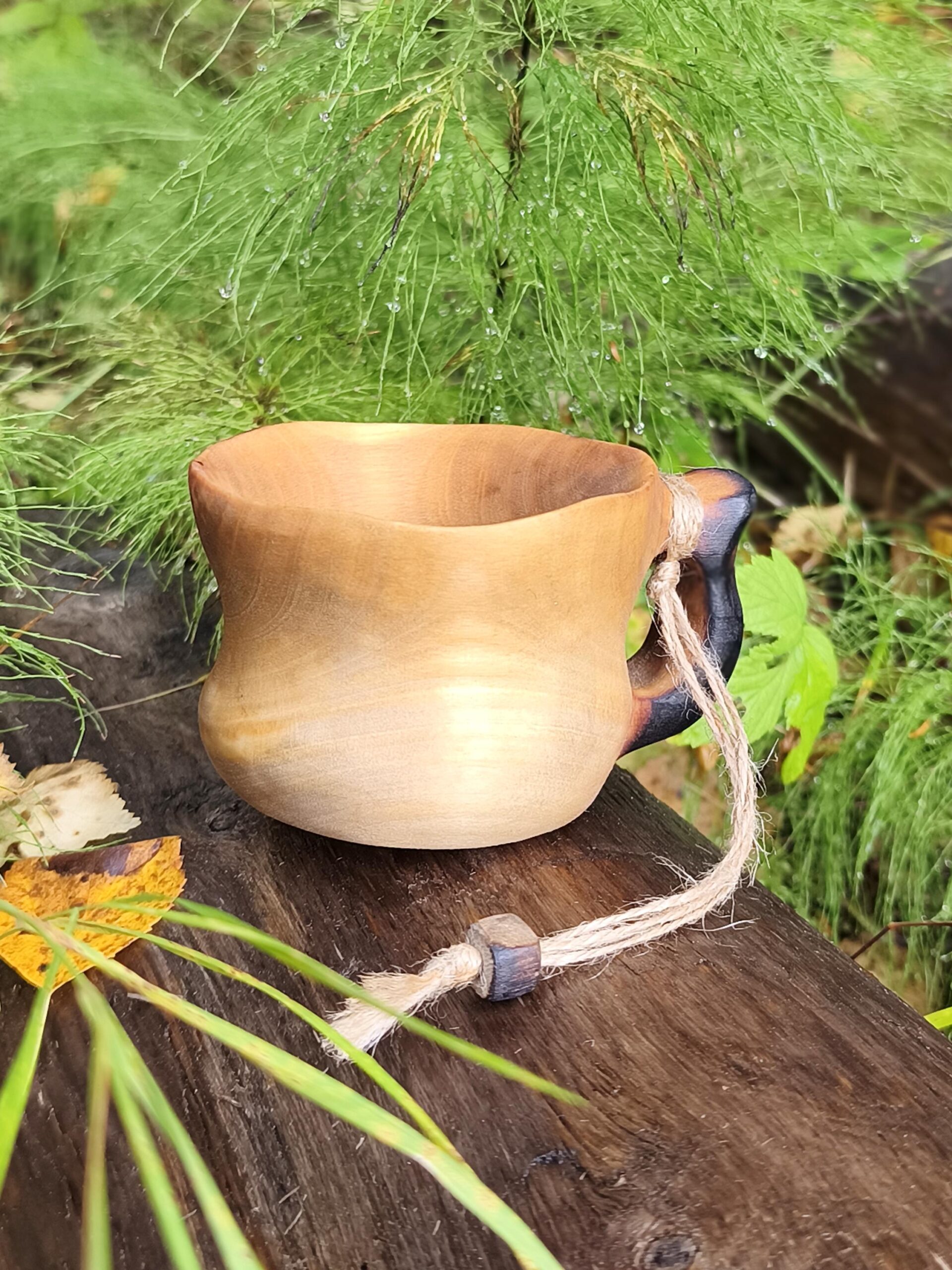 wooden coffee mug - kuksa handmade in birch