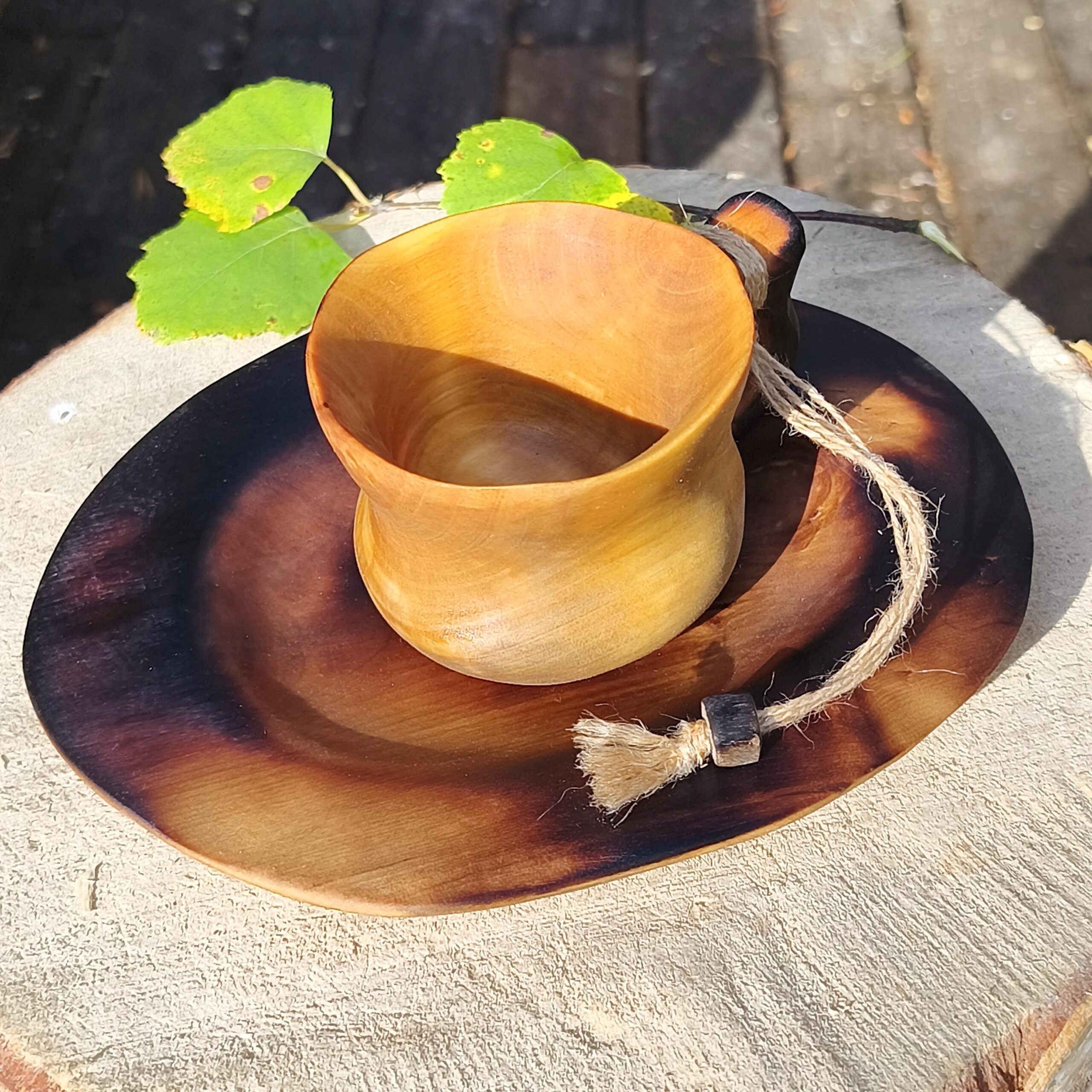 wooden coffee mug - kuksa handmade in birch