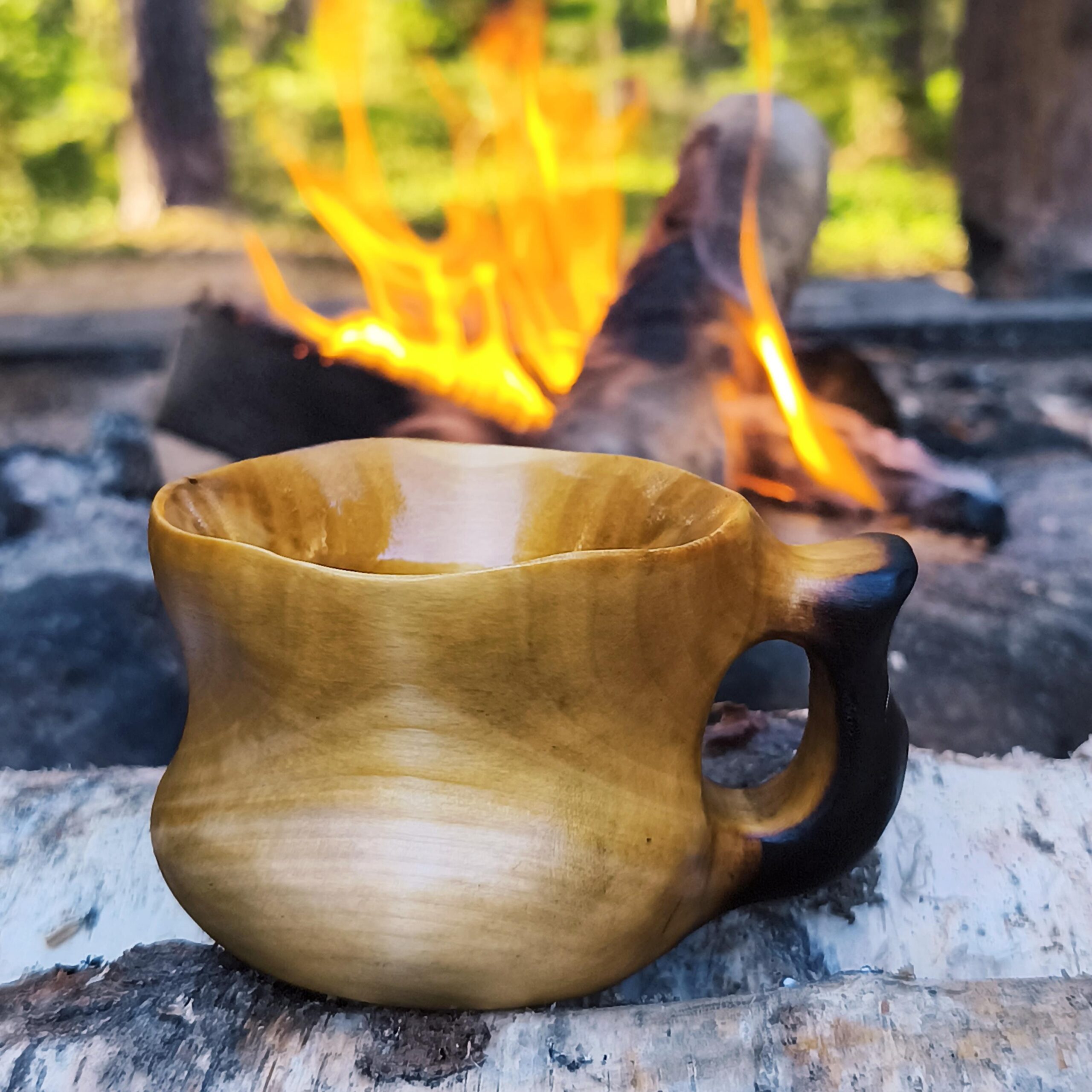 wooden coffee mug - kuksa handmade in birch