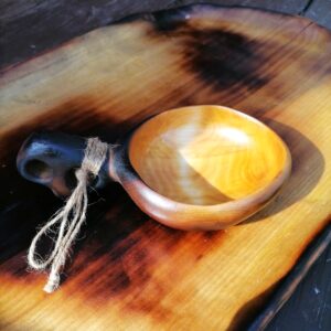 wooden kuksa cup for coffee, tea and soups