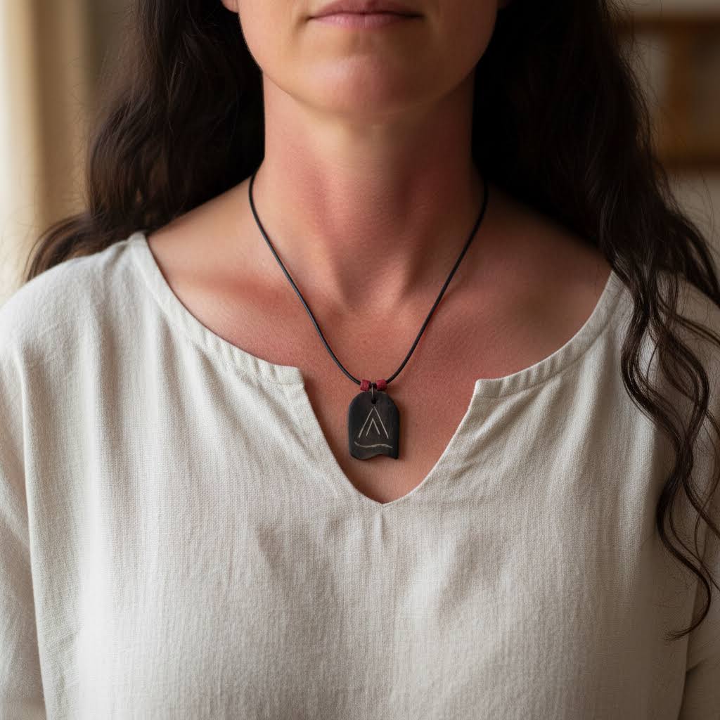 Wooden Necklace | Nature Jewelry for Women | Birch Pendant with Leather Cord - Bild 7