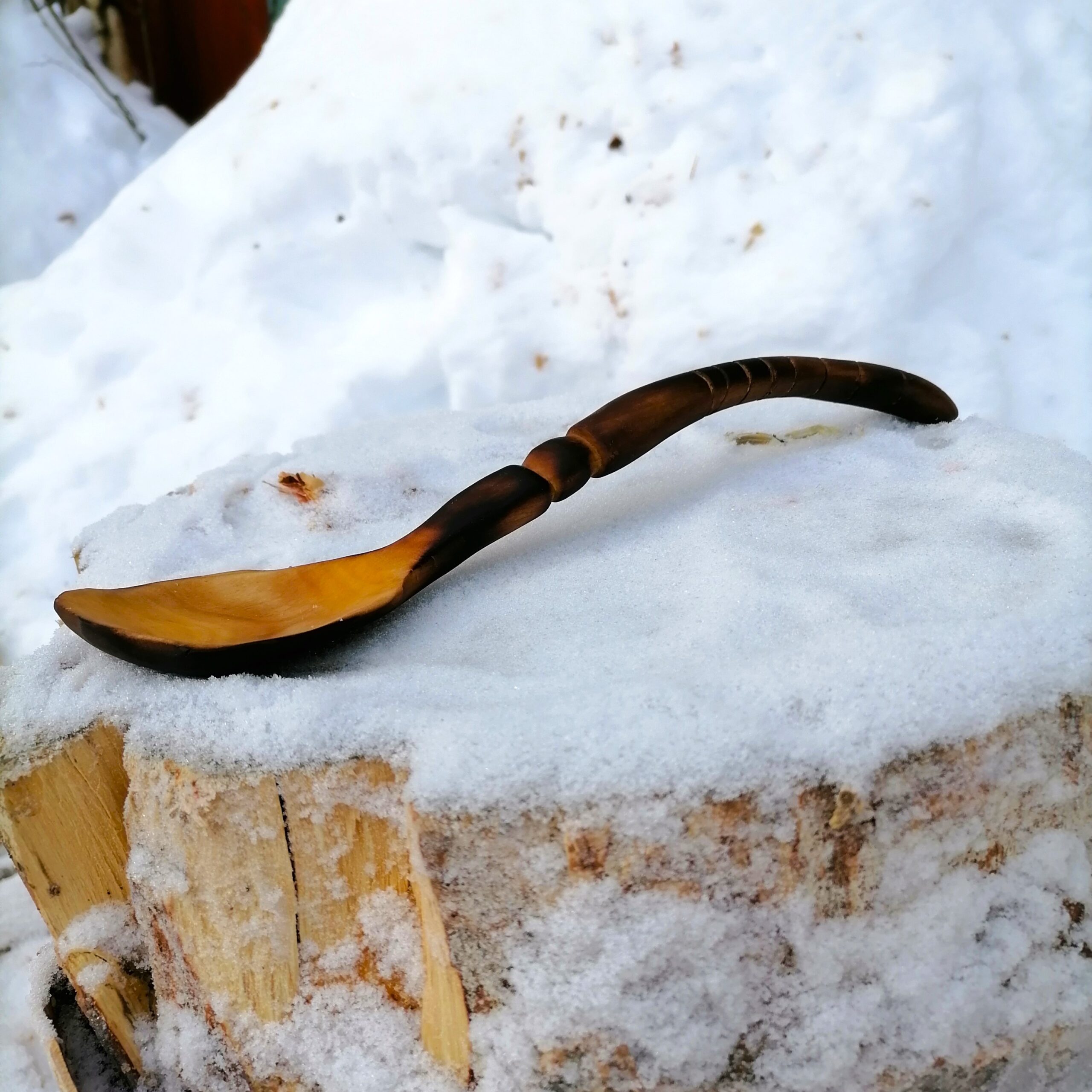 wooden spoon - salad server handmade by witaberget in sweden from birch wood