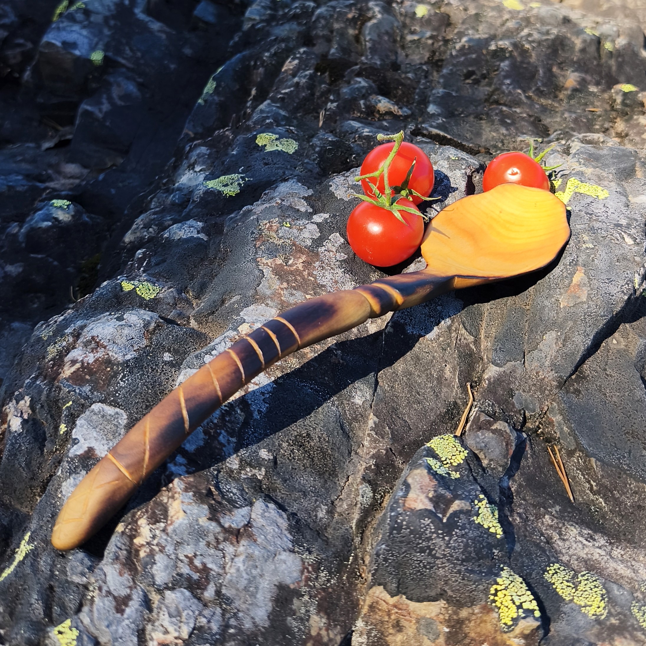 wooden spoon - salad server in birch wood handmade