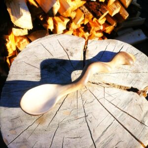 wooden spoon - serving spoon handmade in birch