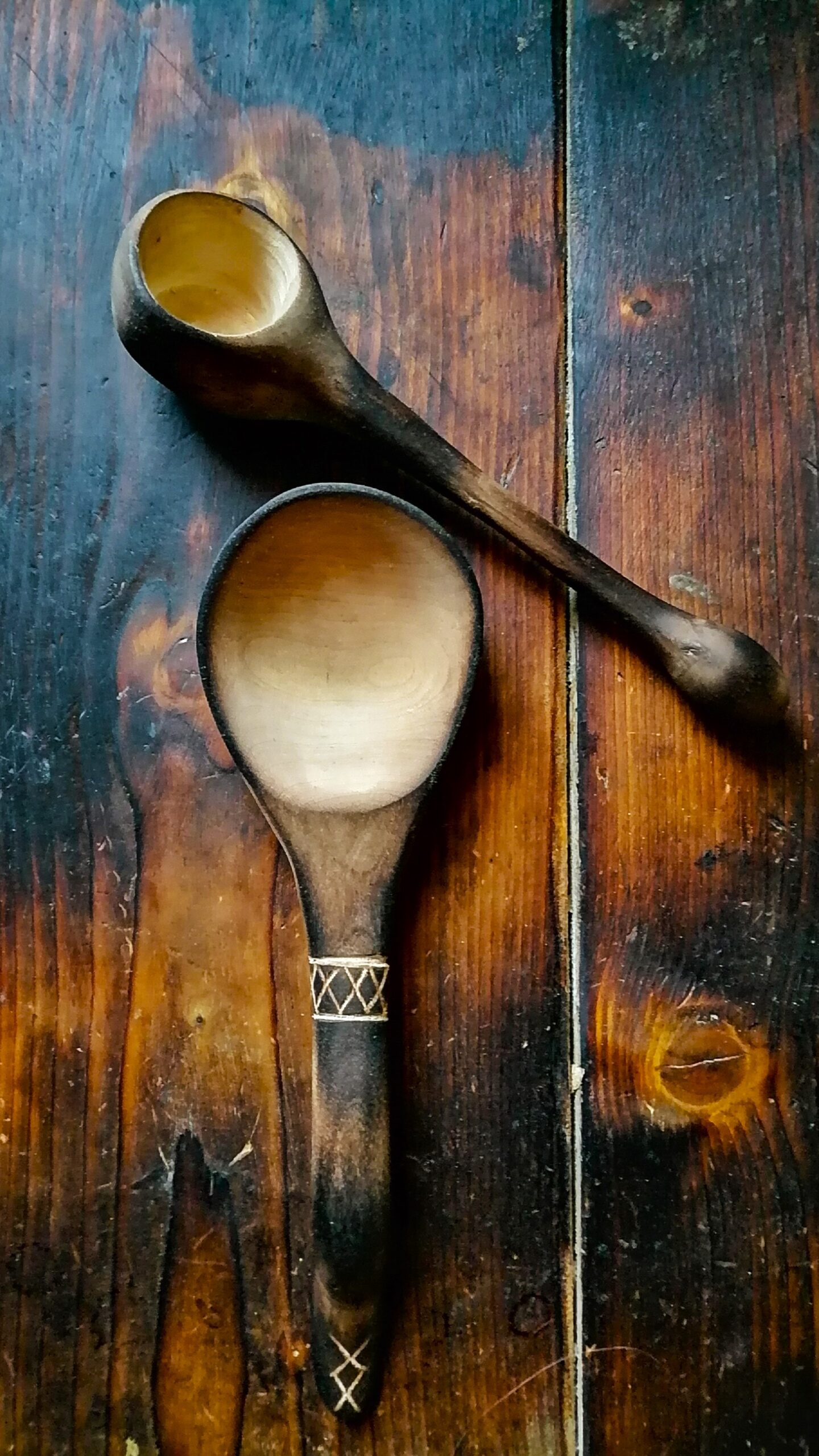 coffee scoop and wooden spoon set handmade in birch wood by witaberget in sweden
