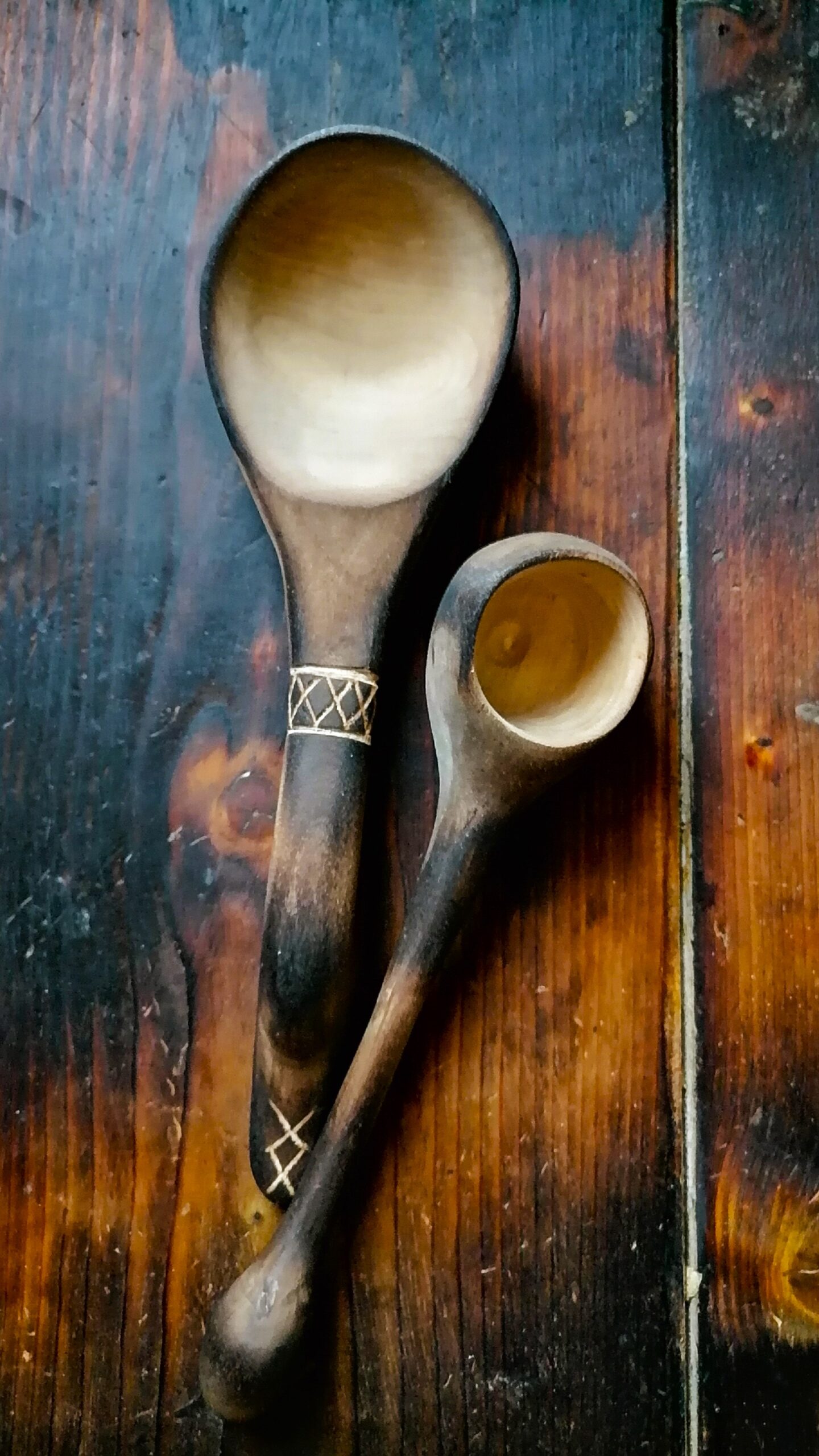 coffee scoop and wooden spoon set handmade in birch wood by witaberget in sweden