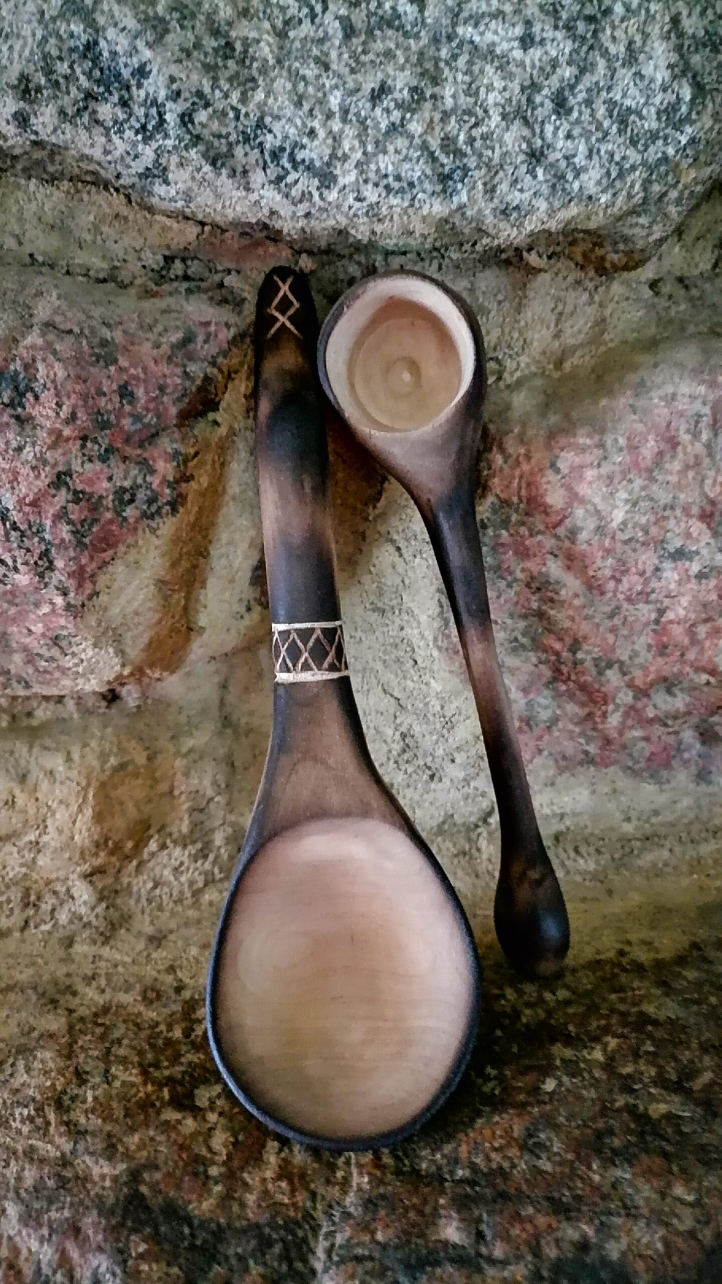 coffee scoop and wooden spoon set handmade in birch wood by witaberget in sweden