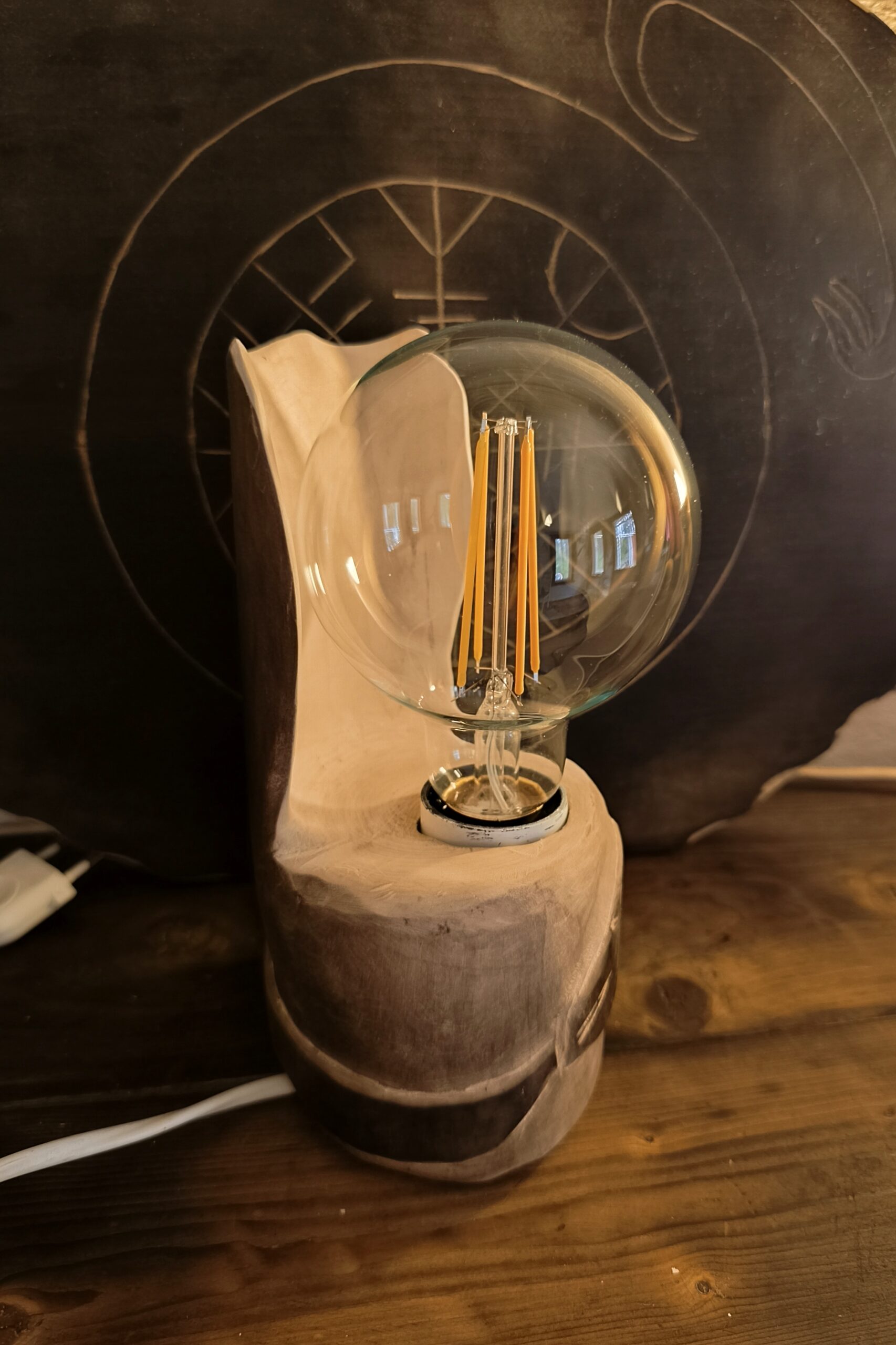 Wooden Lamp | Scandinavian Table Lamp | Handmade Birch Wood Lamp Base with Nordic Style - Bild 4