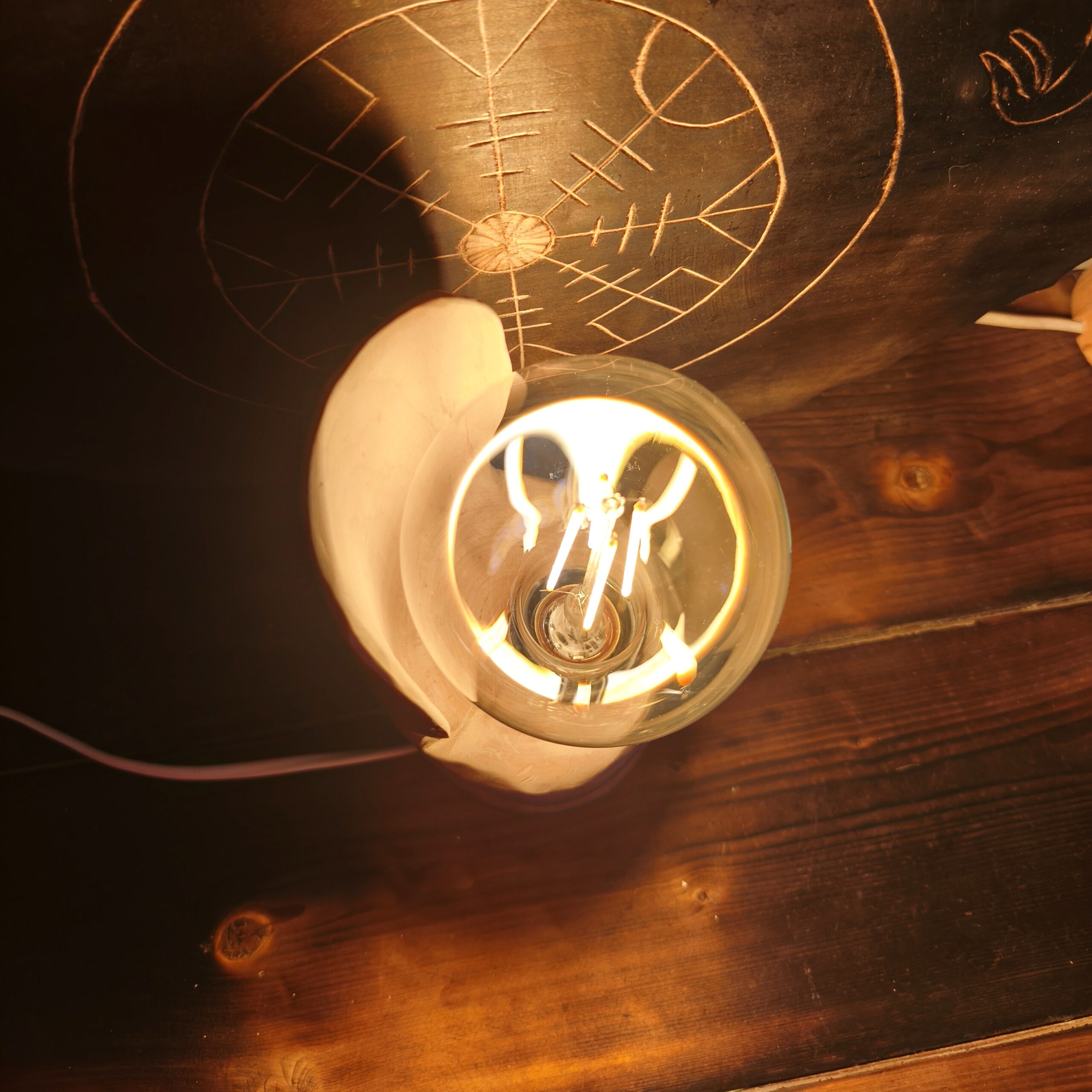wooden table lamp in birch handmade by witaberget in sweden