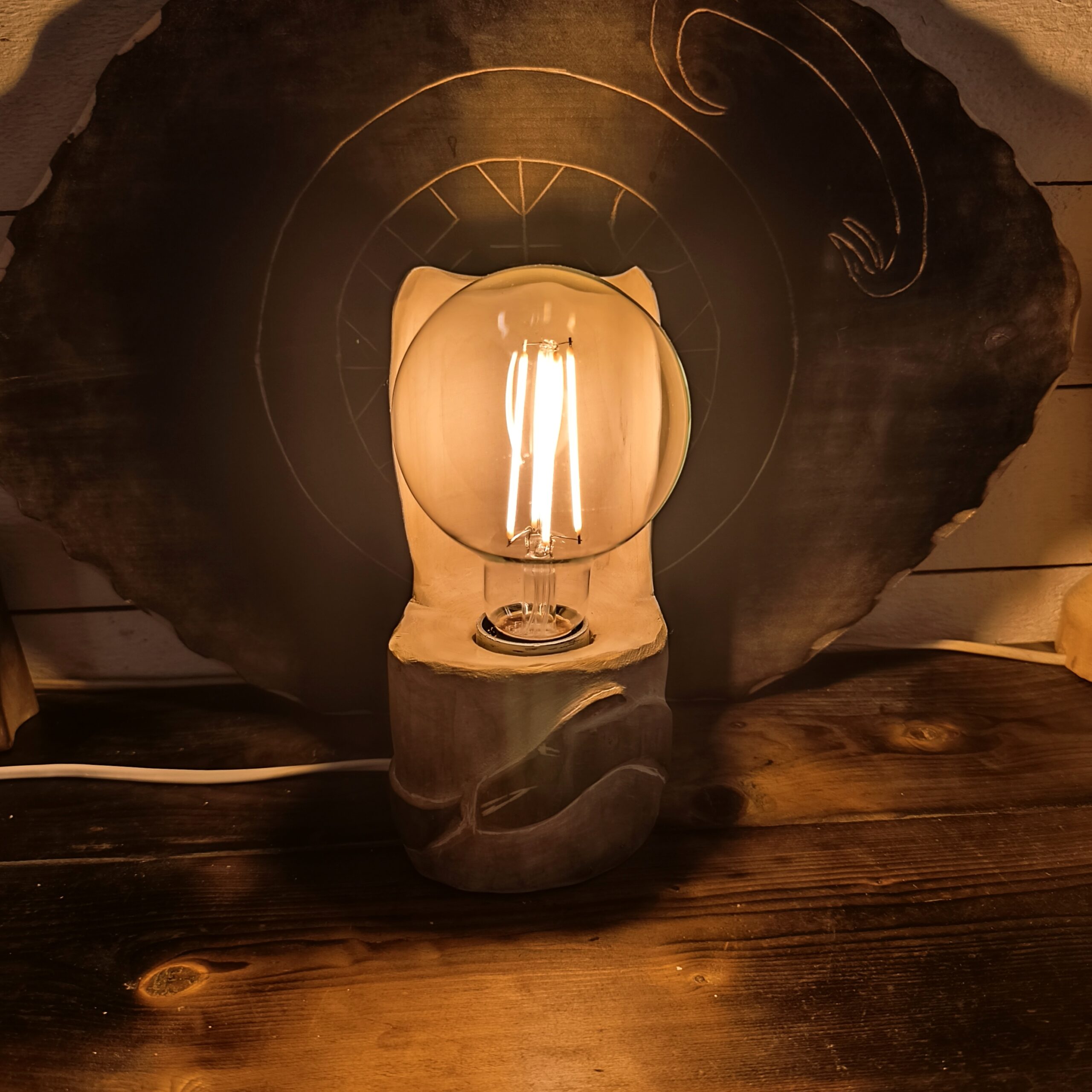 wooden table lamp in birch handmade by witaberget in sweden