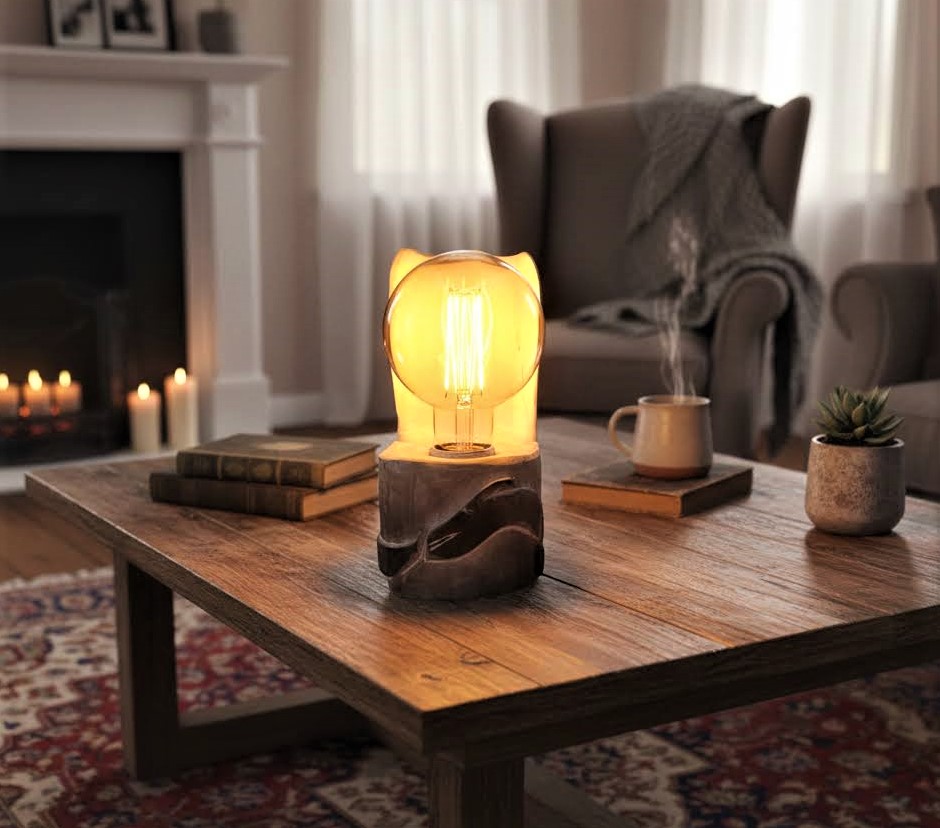 Wooden Lamp | Scandinavian Table Lamp | Handmade Birch Wood Lamp Base with Nordic Style - Bild 3