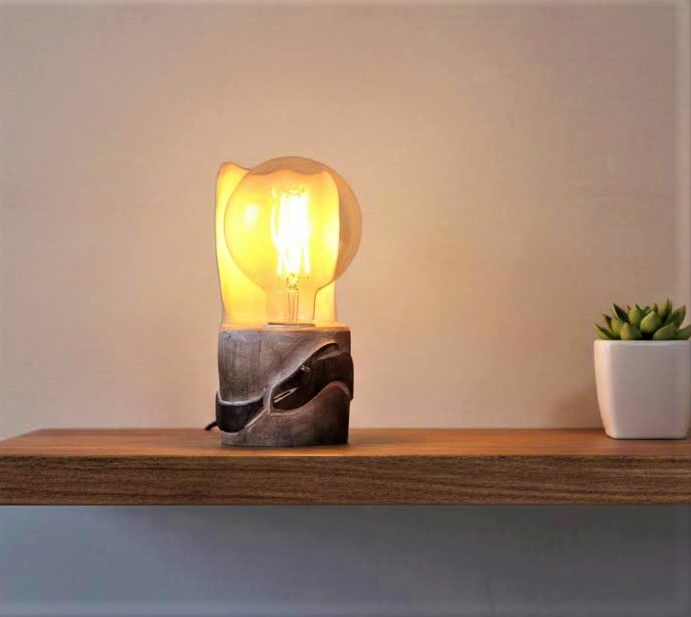 Wooden Lamp | Scandinavian Table Lamp | Handmade Birch Wood Lamp Base with Nordic Style - Bild 6