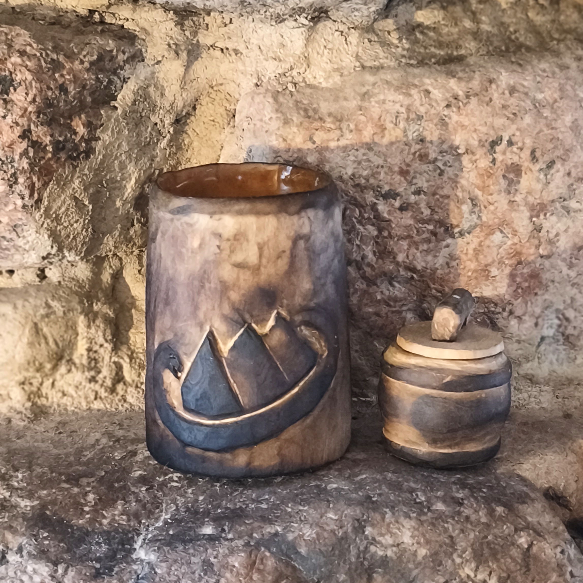 wooden mug - beer stein handmade in birch wood